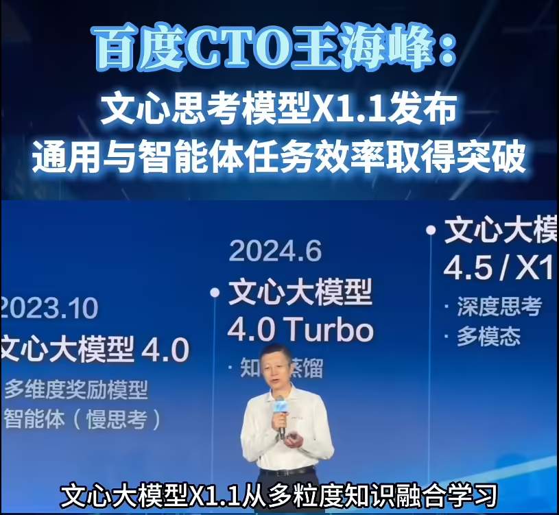 5755f2c4j00t2bhct00i4d000mn00kvp 百度发布文心大模型 X1.1 深度思考模型,整体表现超越 DeepSeek R1