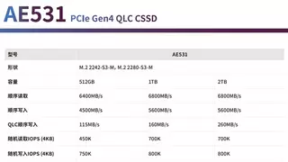 QLC SSD AE531评测：高性能稳定商用解决方案