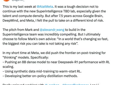 Meta AI 大神离职，原因却是扎克伯格的「毒鸡汤」