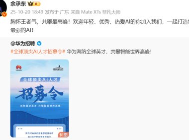 华为发布AI人才招募令，共攀AGI巅峰打造世界一流团队