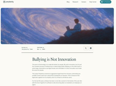 Perplexity 长文称亚马逊「霸凌」其 AI 浏览器