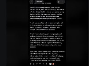 ChatGPT禁止医疗法律财务建议功能，专业领域服务受限