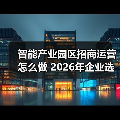智能产业园区招商运营怎么做 2026年企业选址要点